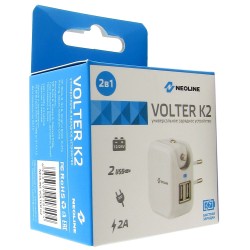 Поставщик N006 Универсальное автомобильное ЗУ в прикуриватель Neoline Volter K2 Combo Charger 12V+220V 2 в 1